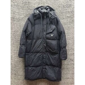 The Arrivals Turbo Sleeper Hooded Long Puffer Jacket Coat Navy Womens Size L